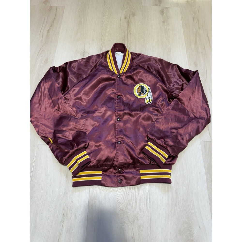 Vintage Washington Redskins Jacket Men's Small Red NFL Football Chalk Line Satin